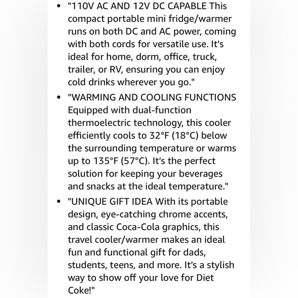 🌸 New Coca-Cola Diet Coke Mini Fridge, Gray, Holds 6 Cans - Picture 5 of 11
